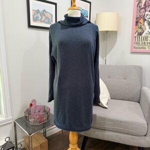 French Connection Blue Cowl Neck Sweater Dress
